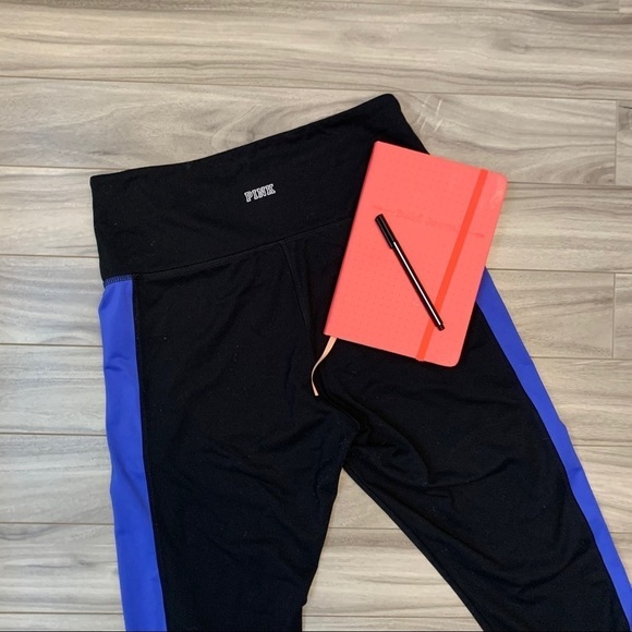 PINK | Black and Blue Sport Yoga Leggings with Details on Side Size Medium​​ - Picture 2 of 9